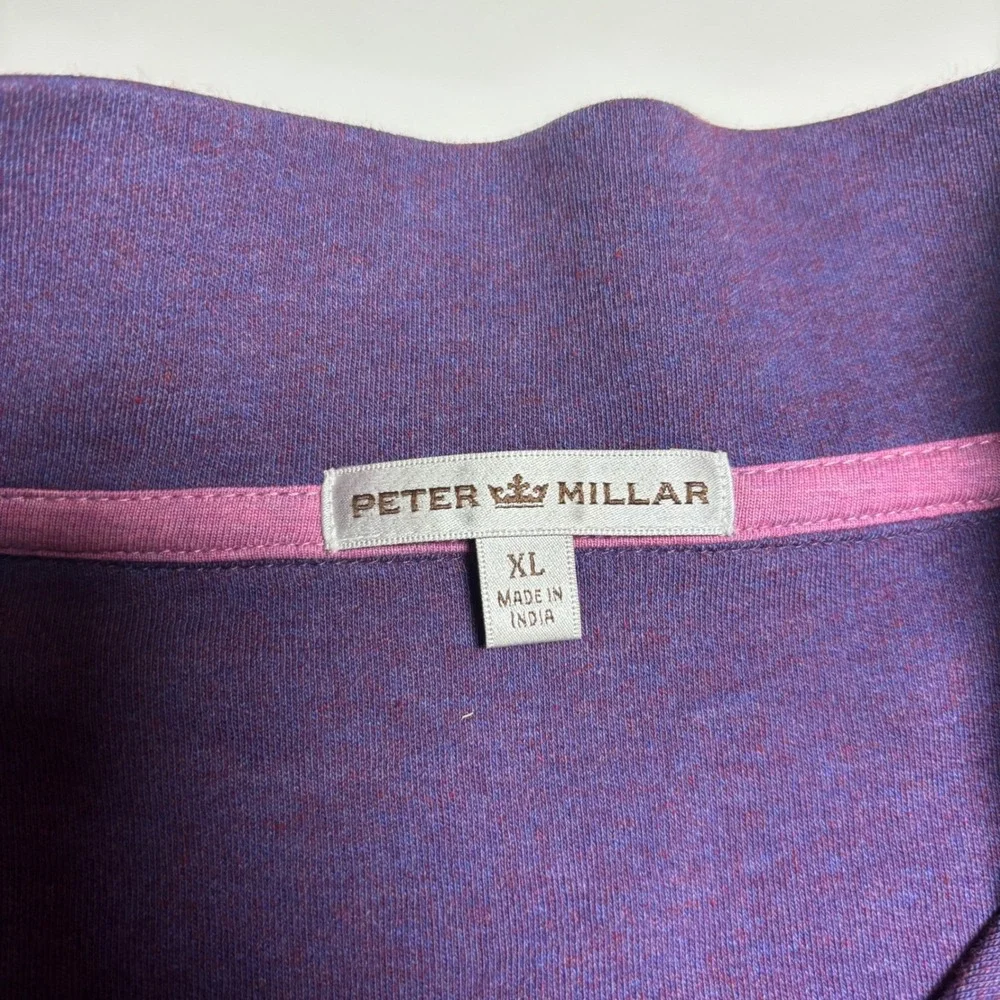 Peter Millar Golf Quarter Zip Purple Mens XL Pullover Sweater Mock Neck Golf Top